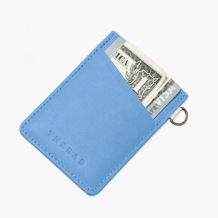 Thread Vertical Leather Wallet