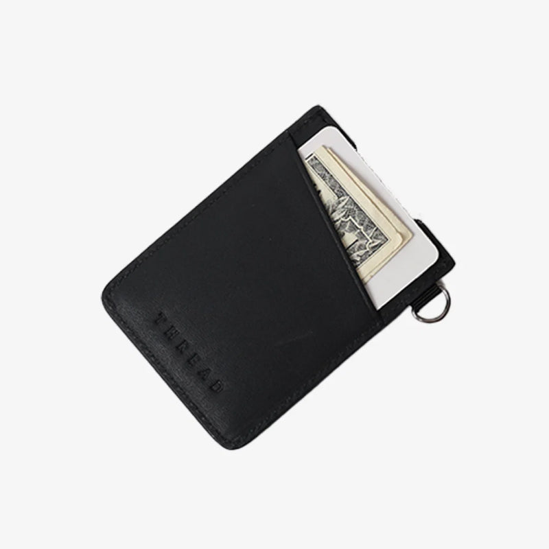 Thread Vertical Leather Wallet