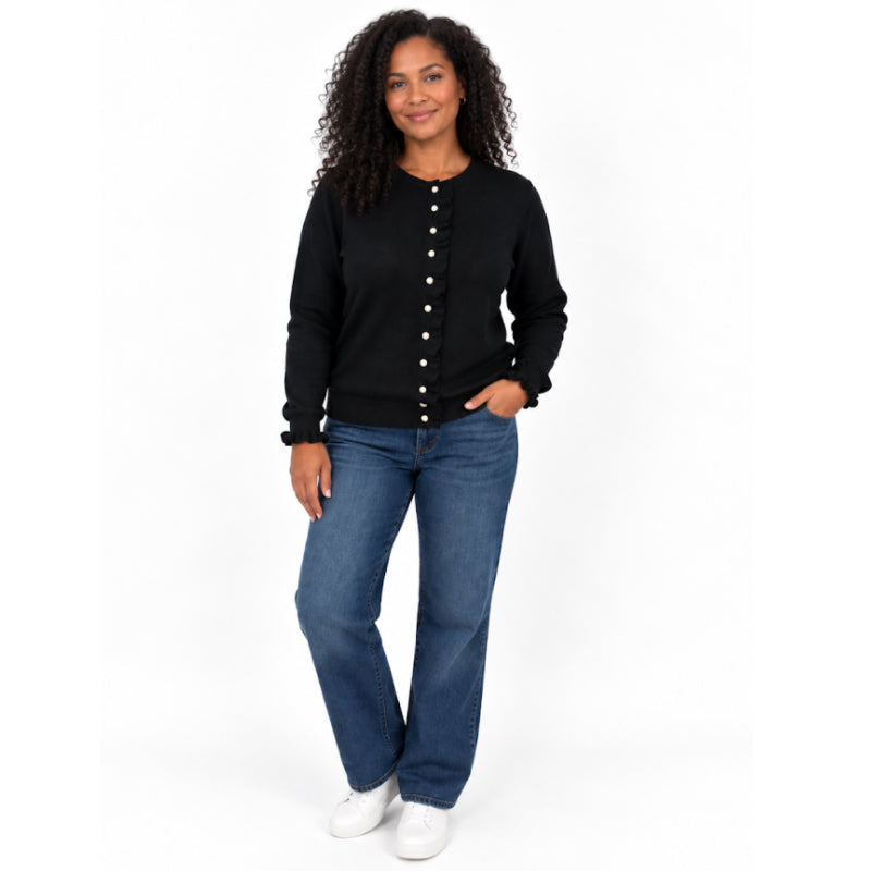 TIO Essentials Long Sleeve Knit With Buttons and Frills