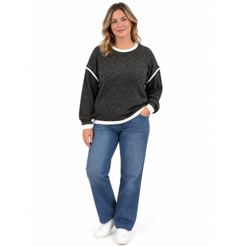 TIO Essentials Long Sleeve Knit with Exposed Seam