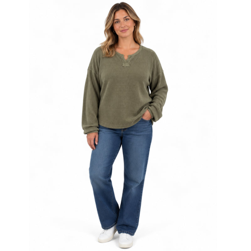 TIO Essentials Long Sleeve Waffle Top