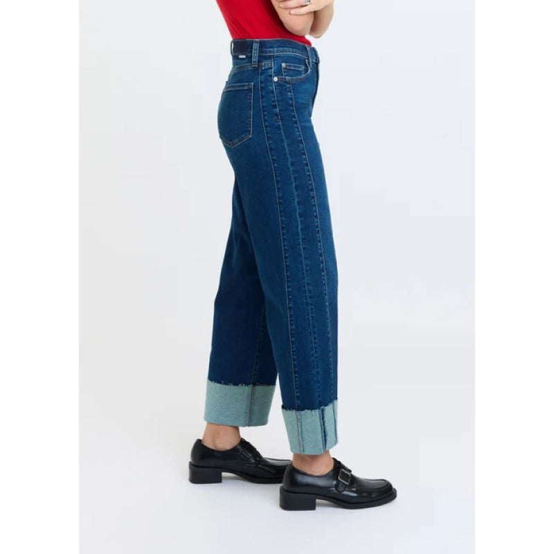 Daze Denim Pleaser High Rise Wide Ankle - Slow Motion