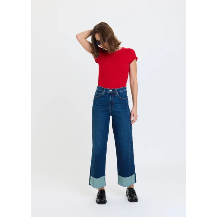 Daze Denim Pleaser High Rise Wide Ankle - Slow Motion