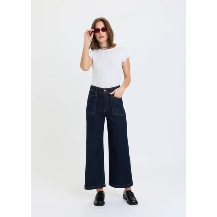 Daze Denim Valley Girl Wide Leg Ankle - Rinse