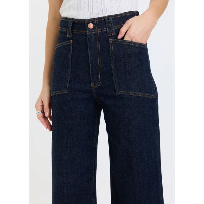 Daze Denim Valley Girl Wide Leg Ankle - Rinse