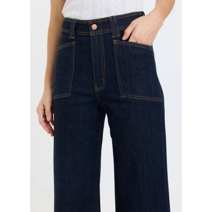 Daze Denim Valley Girl Wide Leg Ankle - Rinse