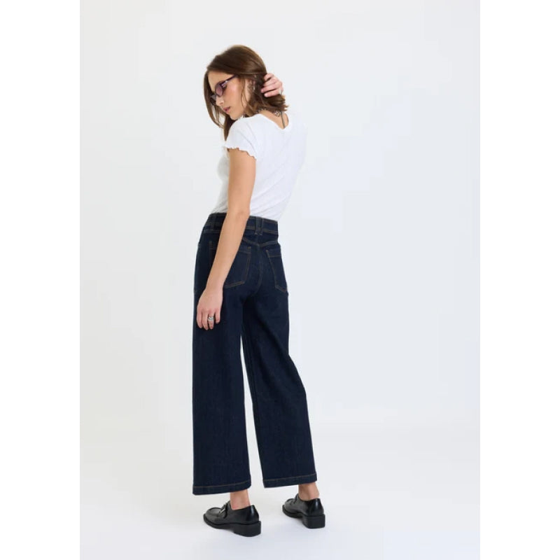 Daze Denim Valley Girl Wide Leg Ankle - Rinse