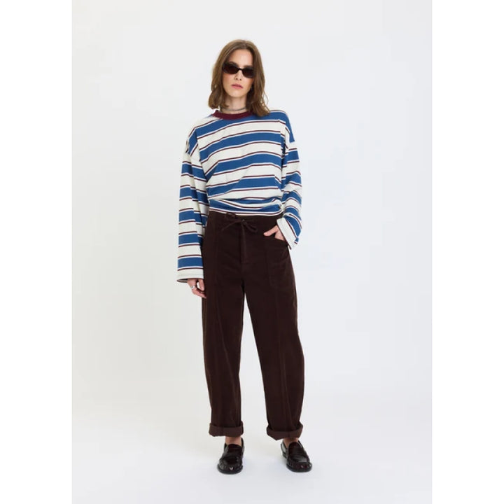 Daze Denim Villa Drawstring Barrel Leg Pant - Chocolate