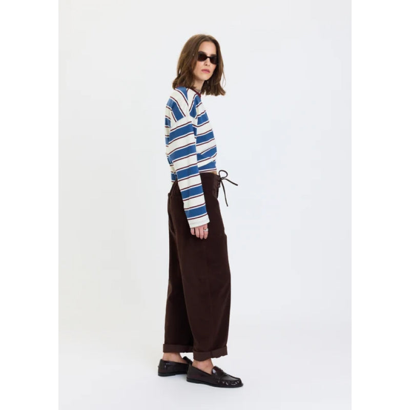 Daze Denim Villa Drawstring Barrel Leg Pant - Chocolate