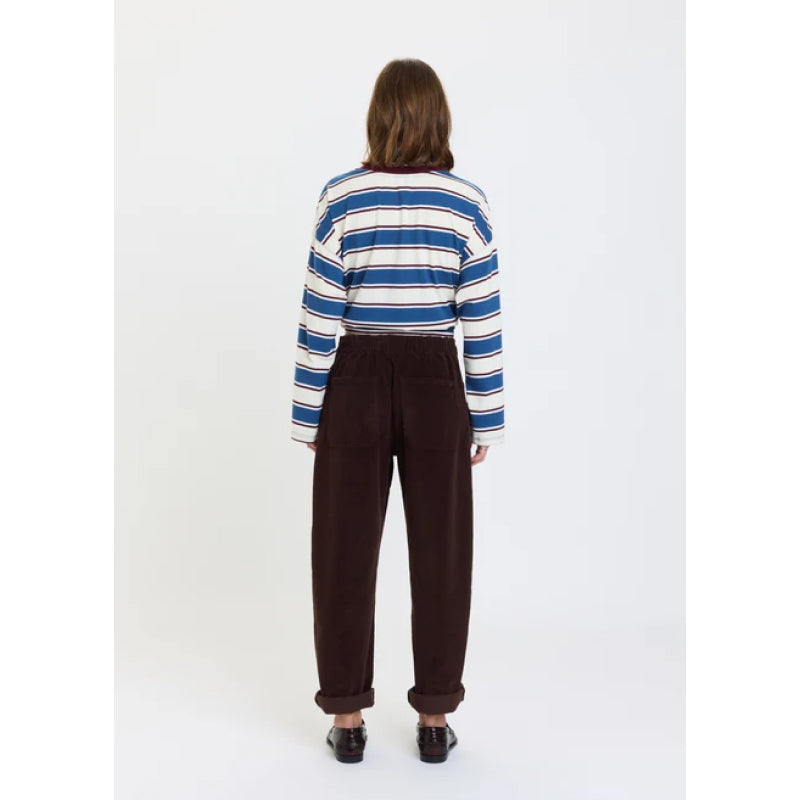 Daze Denim Villa Drawstring Barrel Leg Pant - Chocolate