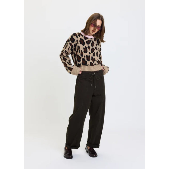Daze Denim Villa Drawstring Barrel Leg Pant - Fern