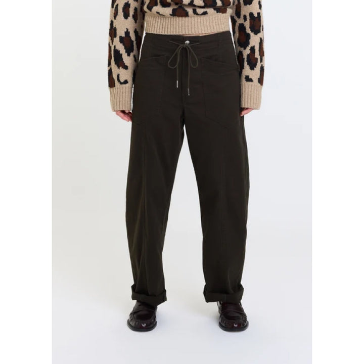 Daze Denim Villa Drawstring Barrel Leg Pant - Fern