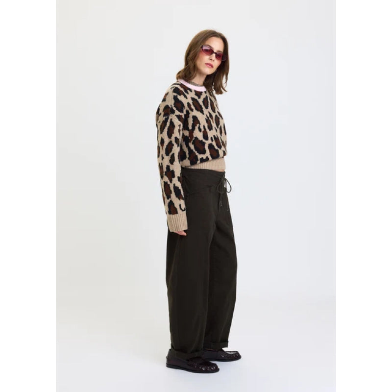 Daze Denim Villa Drawstring Barrel Leg Pant - Fern