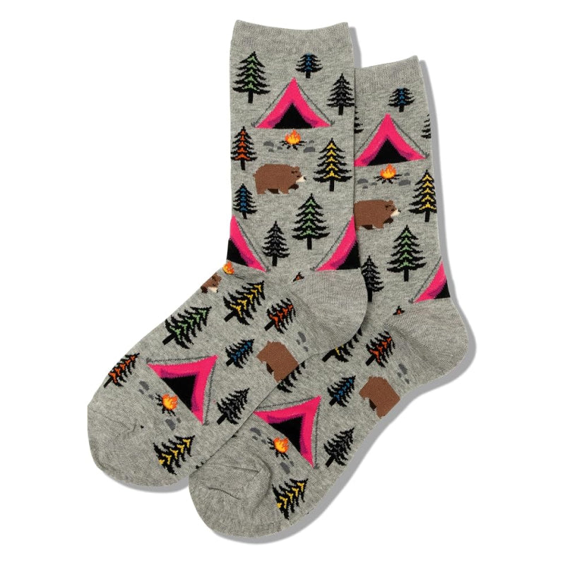 Hotsox Women's Bear Tent Crew Socks