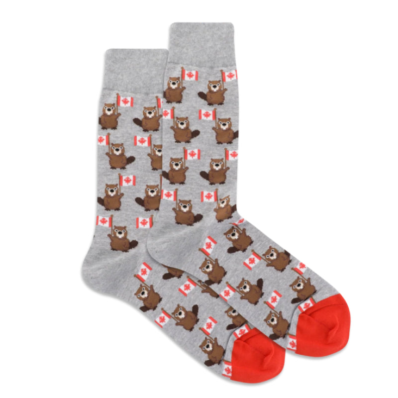 Hotsox Women's Canada Beaver Cotton Crew Socks