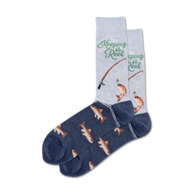 Hotsox Men's Keeping It Reel Crew Socks