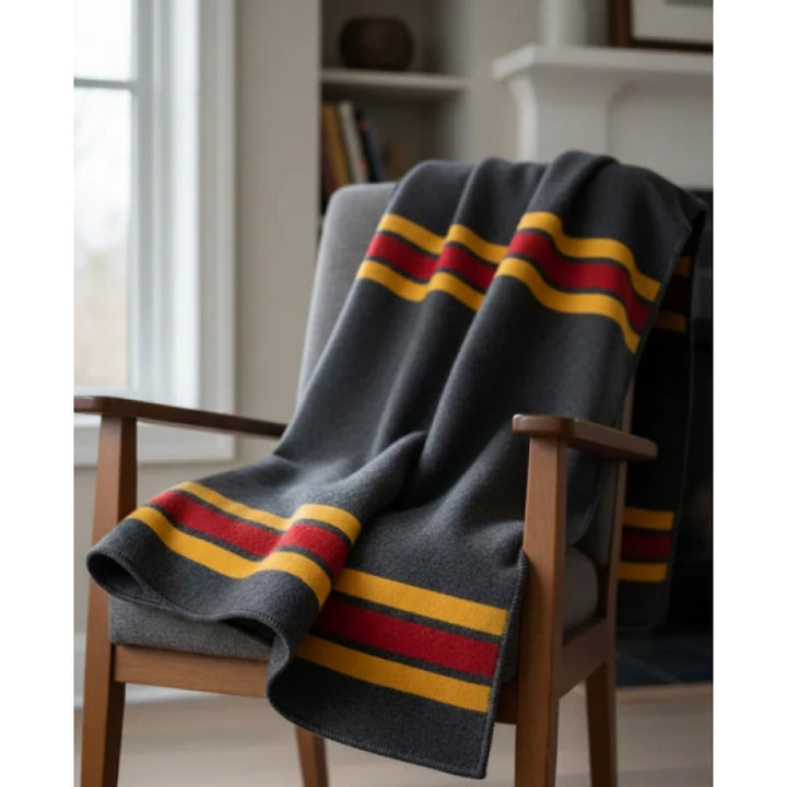 Patrick King Woollen Company - Campfire Heavy Wool Striped Blanket