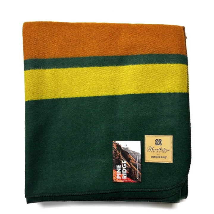 Patrick King Woollen Company - Couverture en laine épaisse à rayures Pineridge