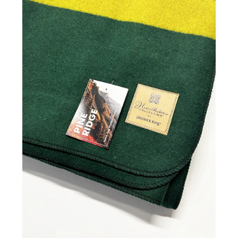 Patrick King Woollen Company - Couverture en laine épaisse à rayures Pineridge