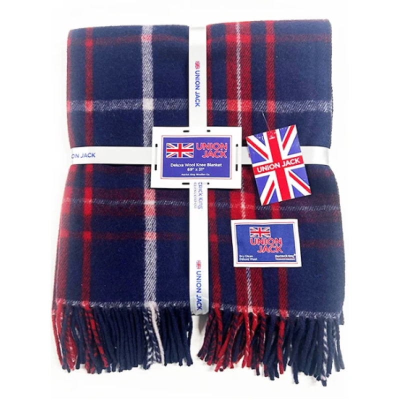Patrick King Woollen Company - Couverture de genoux en laine de luxe Union Jack