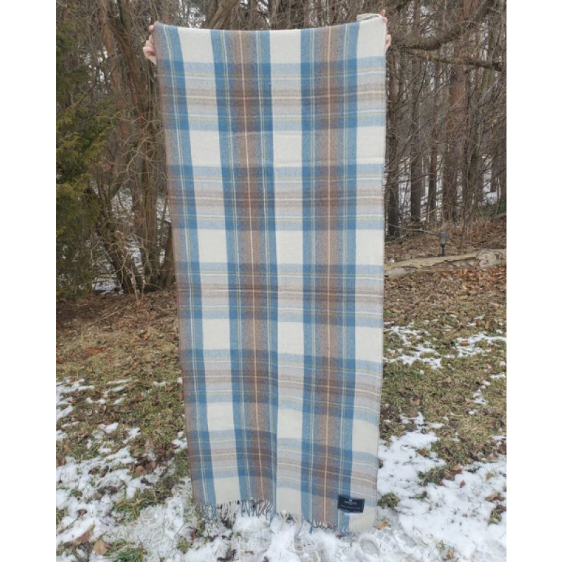 Patrick King Woollen Company - Stewart Muted Blue Deluxe Wool Knee Blanket