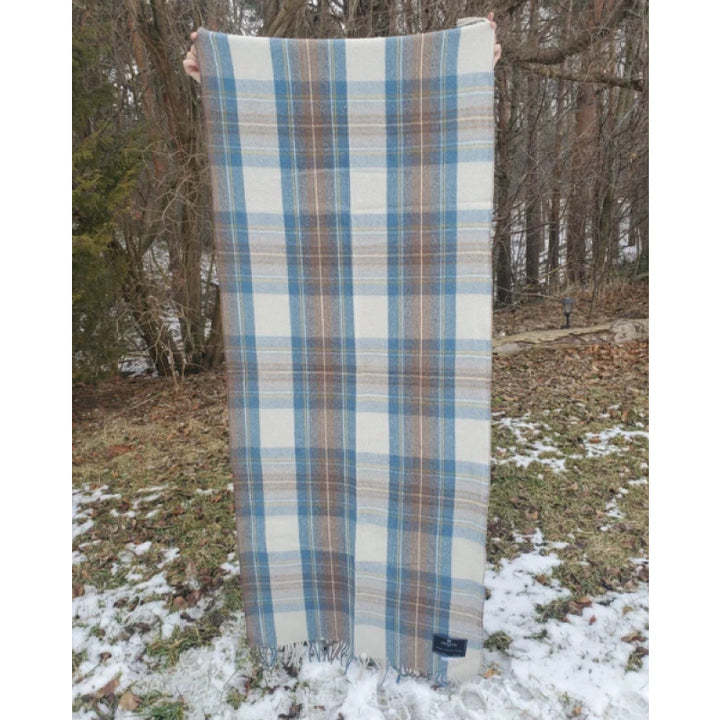 Patrick King Woollen Company - Stewart Muted Blue Deluxe Wool Knee Blanket