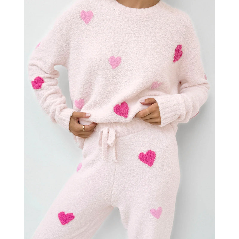 Superbe ensemble pyjama en pull duveteux