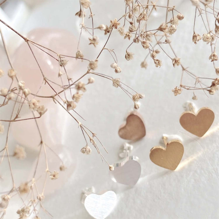 Pika & Bear "Total Eclipse of the Heart" Heart Stud Earrings