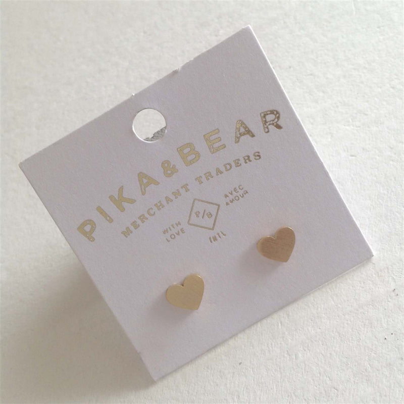 Pika & Bear "Total Eclipse of the Heart" Heart Stud Earrings