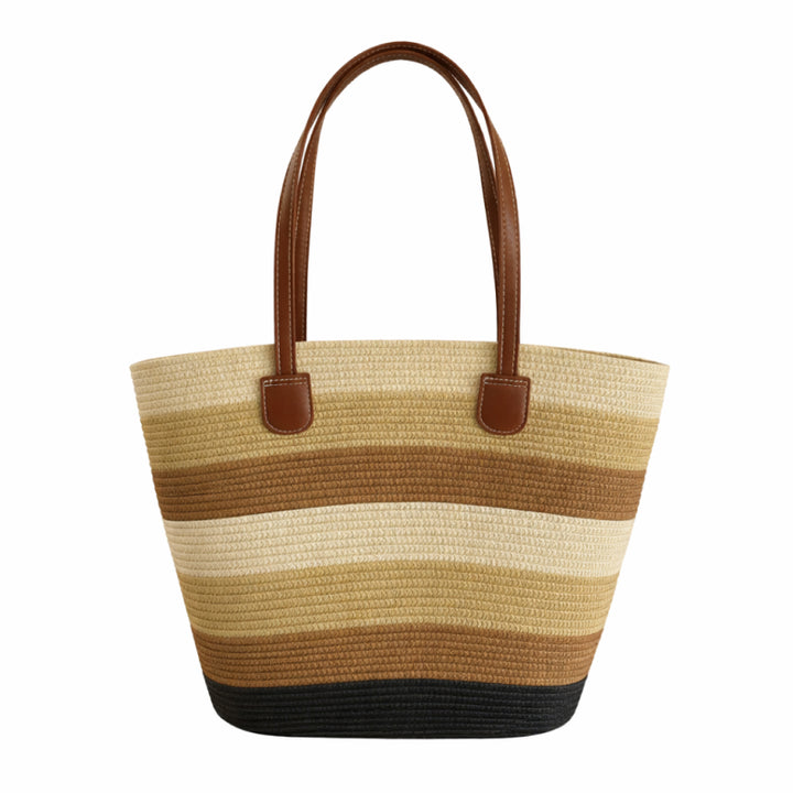 Take It Outside Essentials Striped Straw Beach Bag