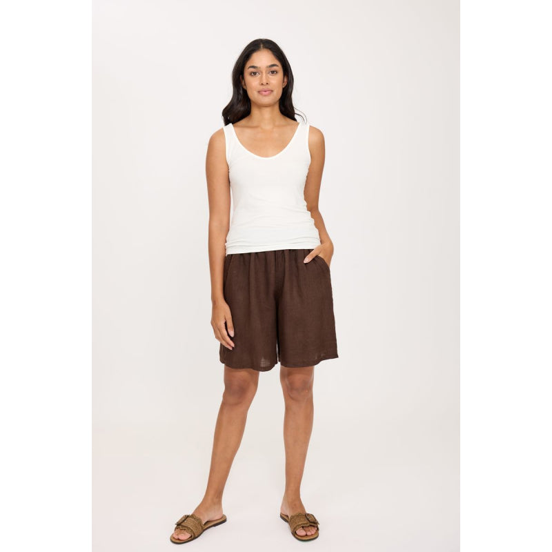 Pistache Linen Bermuda Shorts