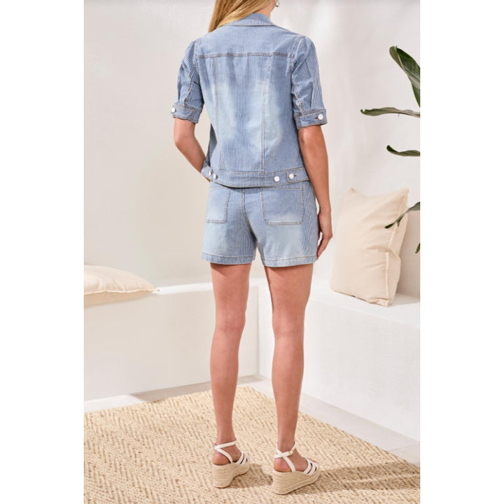 Tribal Elbow Sleeve Denim Jacket
