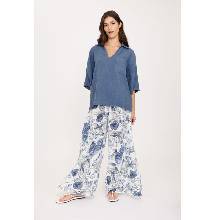 Pistache Linen Pull Over Blouse