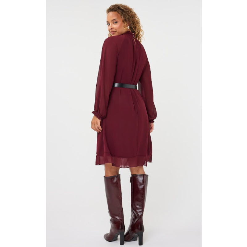 Esqualo Dress Mock Neck Chiffon