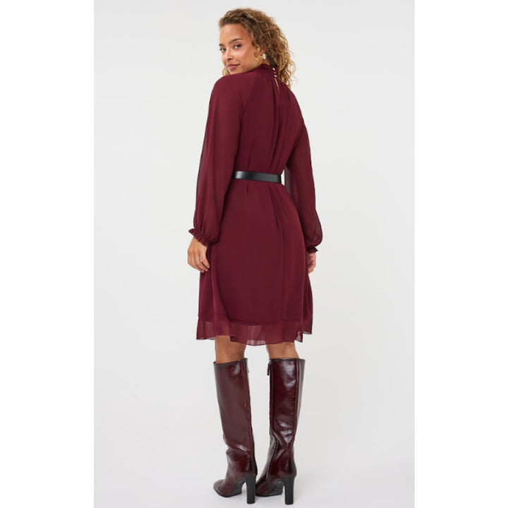 Esqualo Dress Mock Neck Chiffon