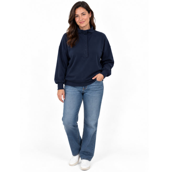 TIO Essentials Pull Over Button Neck Sweater