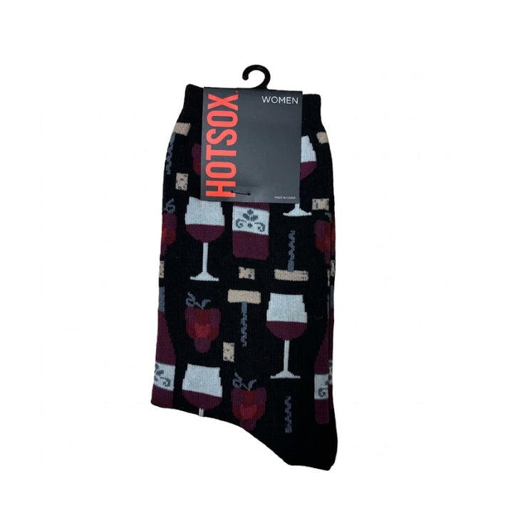 Chaussettes mi-mollet pour femme Hotsox motif vin