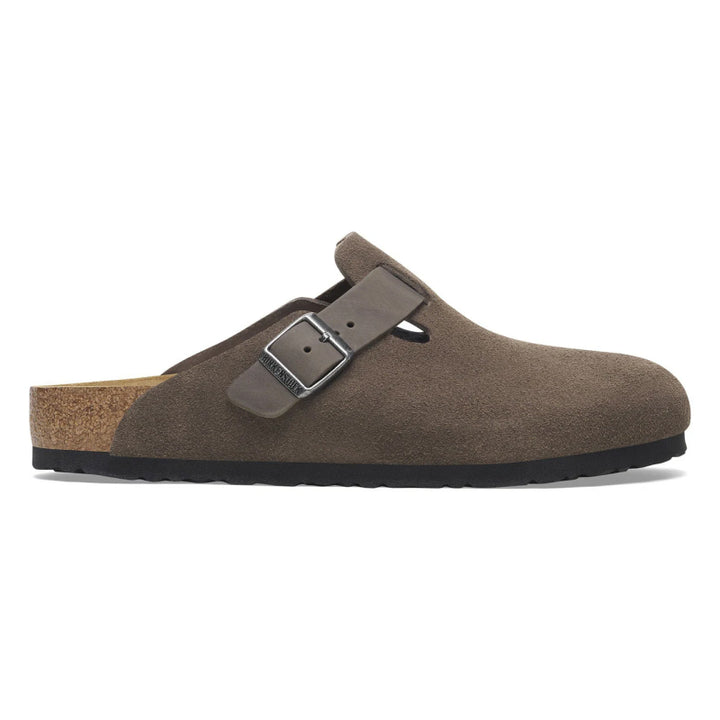 Birkenstock Boston Concrete Gray Suede / Oiled Leather - Regular