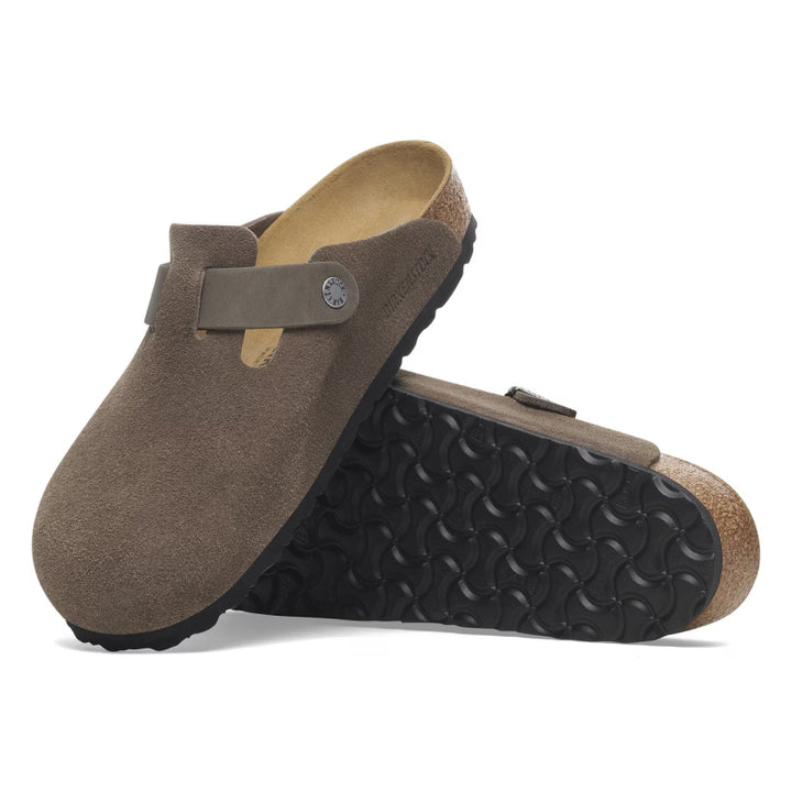Birkenstock Boston Concrete Gray Suede / Oiled Leather - Regular