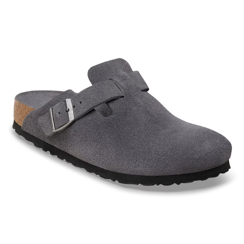 Birkenstock Boston Soft Footbed Charcoal Suede - Regular