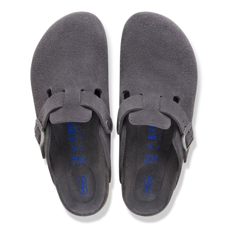 Birkenstock Boston Soft Footbed Charcoal Suede - Regular