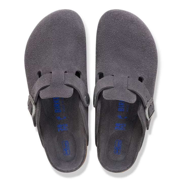 Birkenstock Boston Soft Footbed Charcoal Suede - Regular