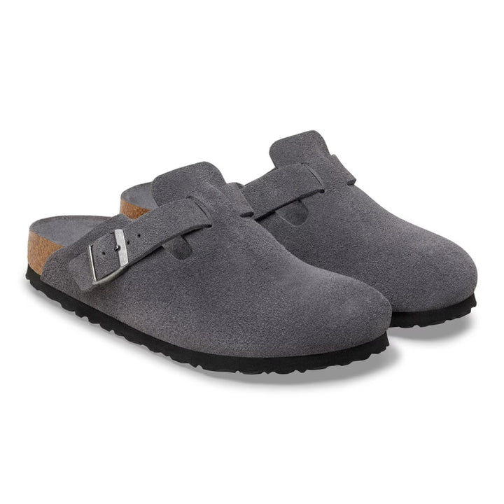 Birkenstock Boston Soft Footbed Charcoal Suede - Regular