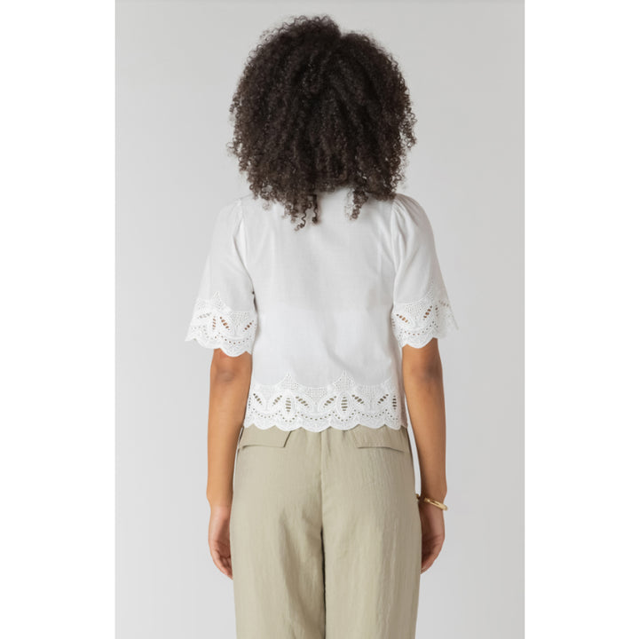 Room 34 Eyelet Trim Blouse