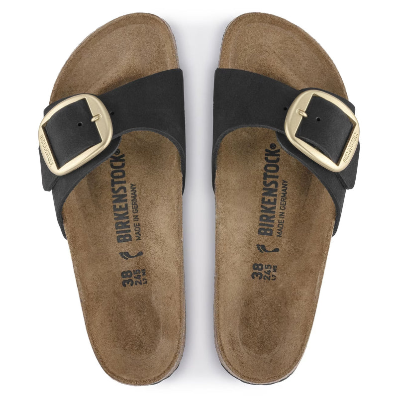 Birkenstock Madrid Big Buckle Black Nubuck - Narrow