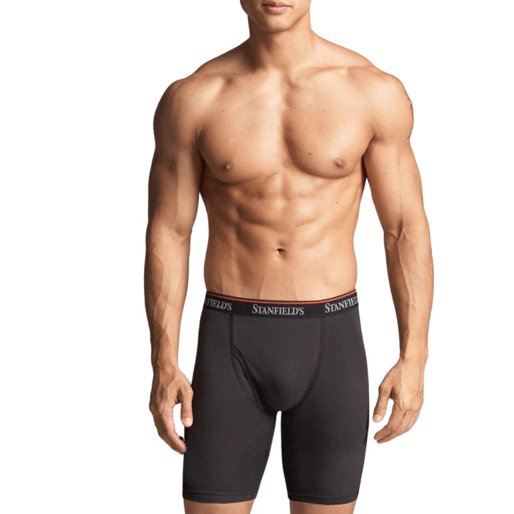 Stanfields Men's Stretch Long Leg Boxer Brief - 2 Pack