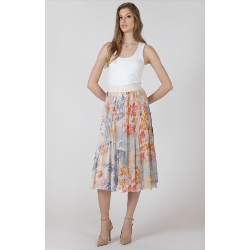 Black Tape Pleated Skirt