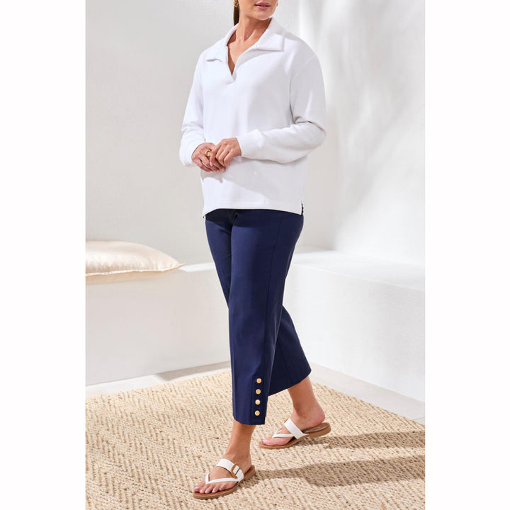 Tribal Techno Lux Long Sleeve Johnny Collar Top