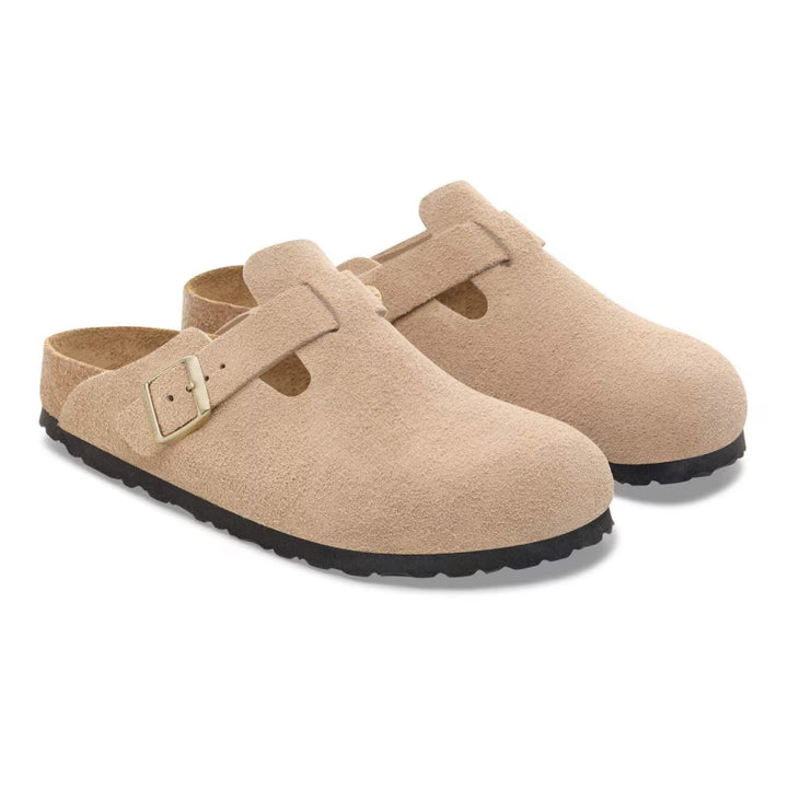 Birkenstock Boston Sandcastle Suede - Narrow