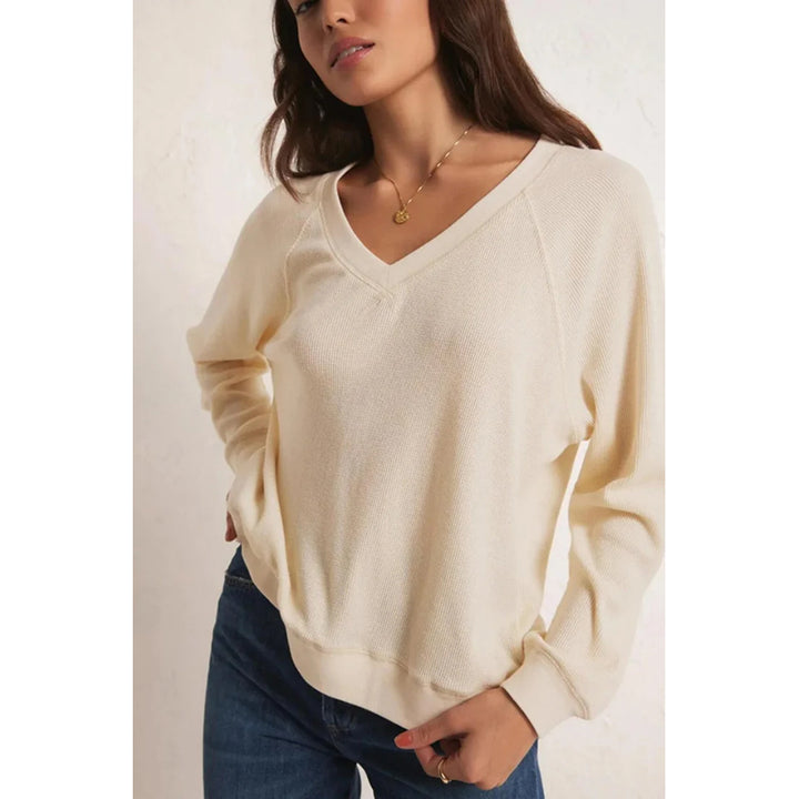 Z Supply Arlo V-Neck Waffle Top